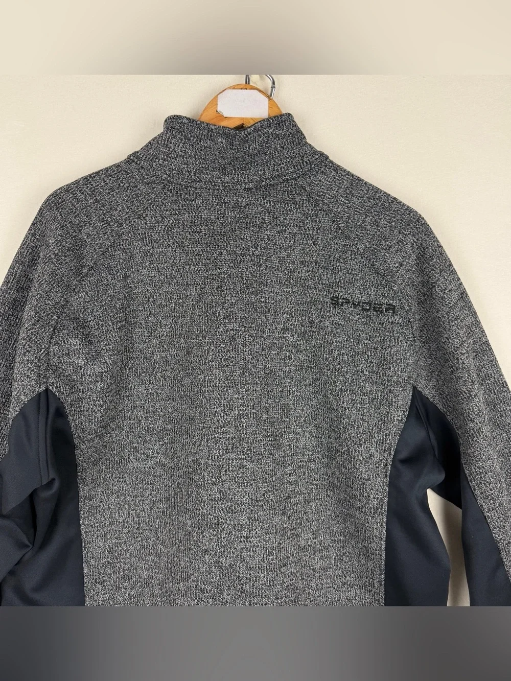 Spyder Men's Size XL Half Zip Jacket Sweater Knit Pullover Gray Black NWT